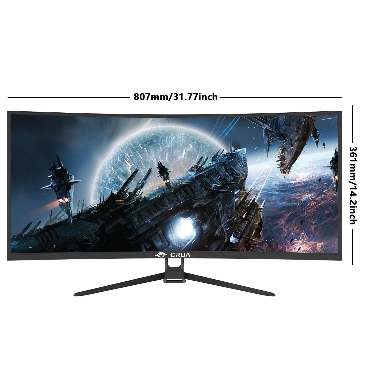 34 CRUA Gaming Monitor 34-inch Curved Ultrawide WQHD Monitor 3440 x 1440 R1500 Ultrawide Computer Monitor 144Hz VA Panel Display