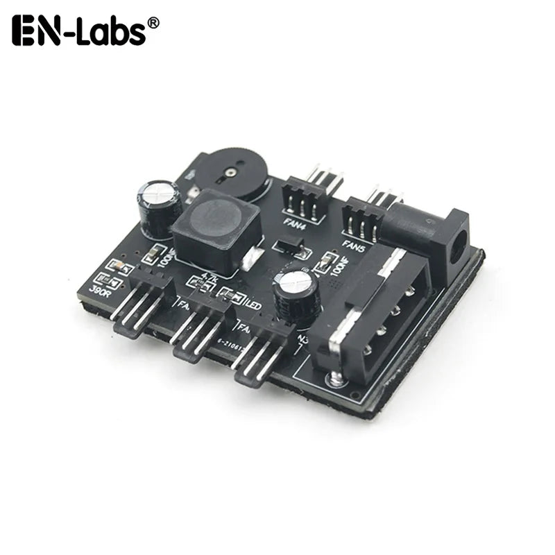 3pin Fan Controller Hub,3 4 Channel Molex or SATA Fan Splitter w/ Control Knob Computer PC Case 12V Fan Cooler Speed Temperature