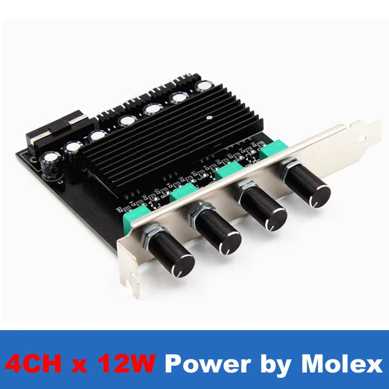 Computer PC Cooling Radiator System 4 Channel 3 pin 4 pin Cooler Fan RPM Speed Controller w/ PCI Slot Rear Bracket for fan 12 v