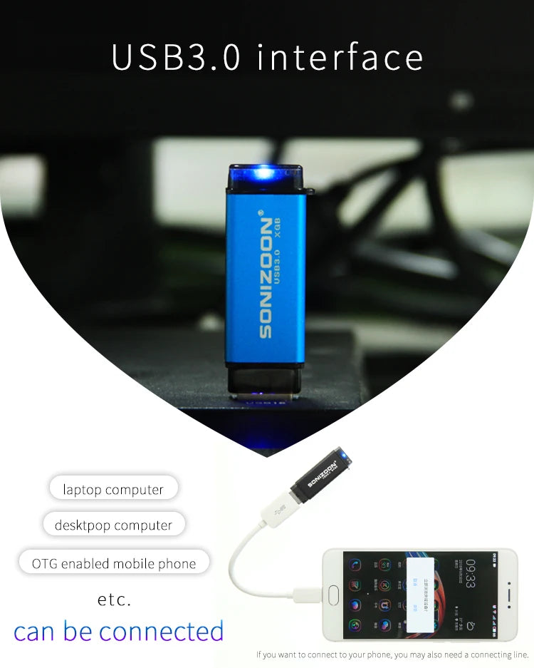 SONIZOON SSD OF WINTOGO SSD USB3.1 USB3.0 128GB 256GB Large capacity Hard disk Portable solid-state drive pc
