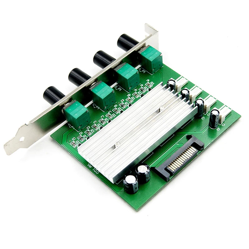 Computer PC Cooling Radiator System 4 Channel 3 pin 4 pin Cooler Fan RPM Speed Controller w/ PCI Slot Rear Bracket for fan 12 v