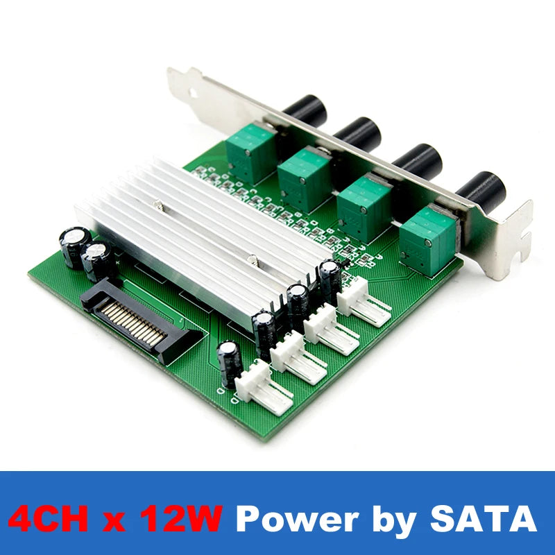 Computer PC Cooling Radiator System 4 Channel 3 pin 4 pin Cooler Fan RPM Speed Controller w/ PCI Slot Rear Bracket for fan 12 v