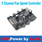 3pin Fan Controller Hub,3 4 Channel Molex or SATA Fan Splitter w/ Control Knob Computer PC Case 12V Fan Cooler Speed Temperature