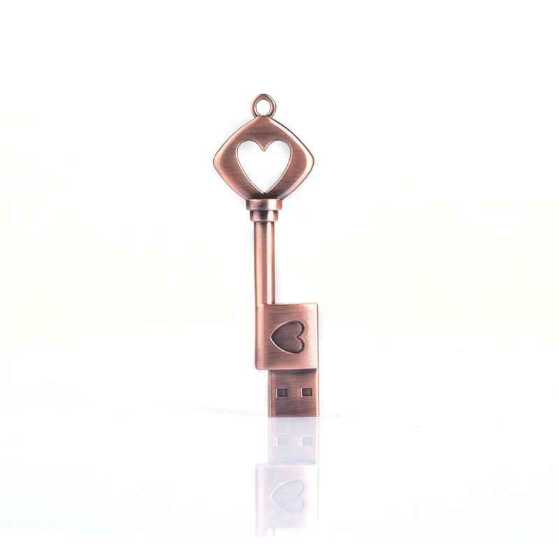 Pendrive 128GB key usb stick 64GB 32GB 16GB 8GB 4GB usb flash drive 256GB metal waterproof Heart love pen drive for the gift
