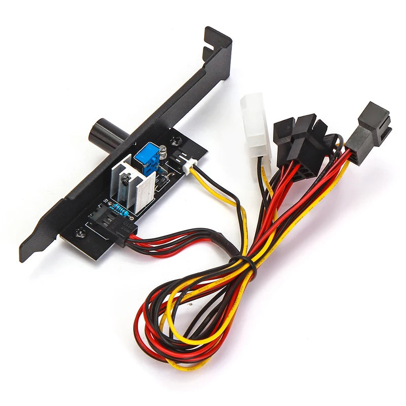 3 Way 3pin Case Fan Controller w/ Full Profile PCI Slot Cover,12V Molex to 3 3-pin Fan Connector Hub Adapter Splitter Control