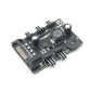 3pin Fan Controller Hub,3 4 Channel Molex or SATA Fan Splitter w/ Control Knob Computer PC Case 12V Fan Cooler Speed Temperature