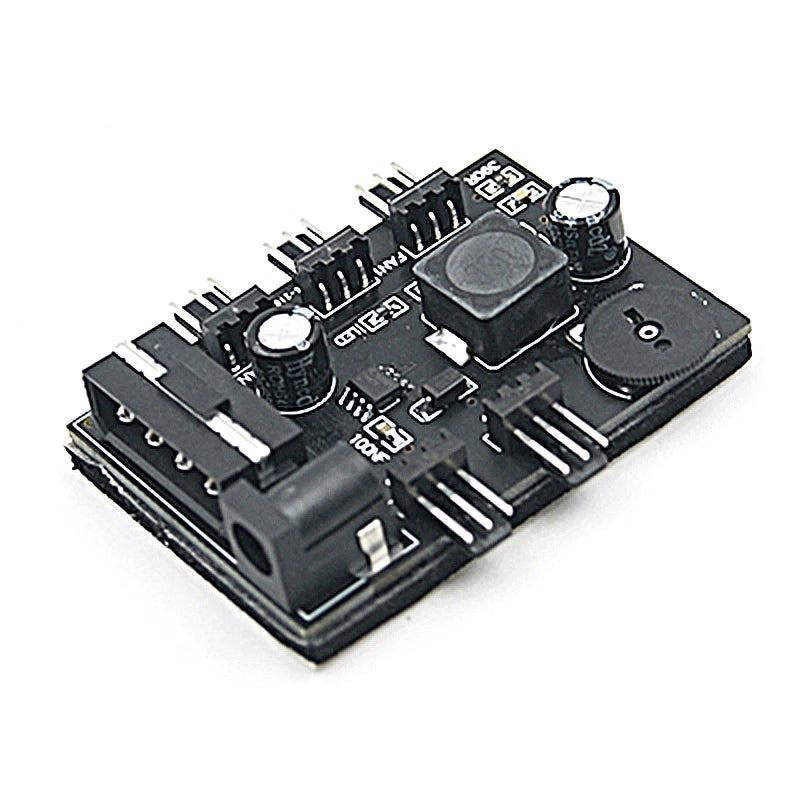 3pin Fan Controller Hub,3 4 Channel Molex or SATA Fan Splitter w/ Control Knob Computer PC Case 12V Fan Cooler Speed Temperature