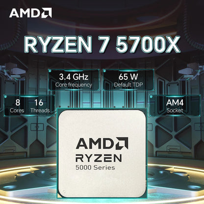 AMD Ryzen 7 5700X 3.4GHz R7 5700X 8-Core 16-Thread L3=32M Processor 65W Socket AM4 7NM DDR4 NEW but No Fan