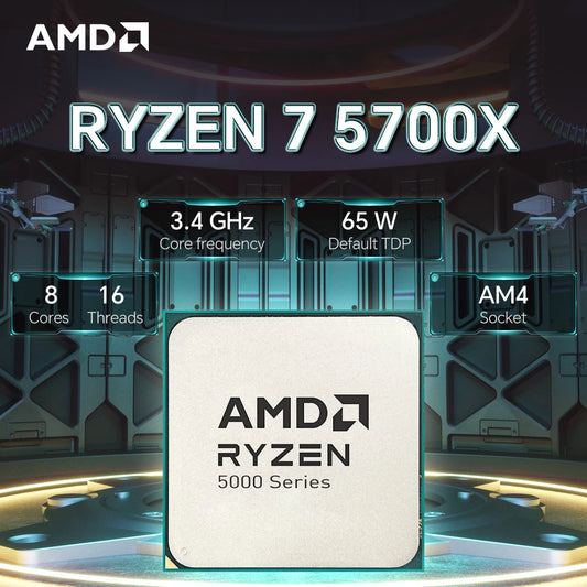 AMD Ryzen 7 5700X 3.4GHz R7 5700X 8-Core 16-Thread L3=32M Processor 65W Socket AM4 7NM DDR4 NEW but No Fan