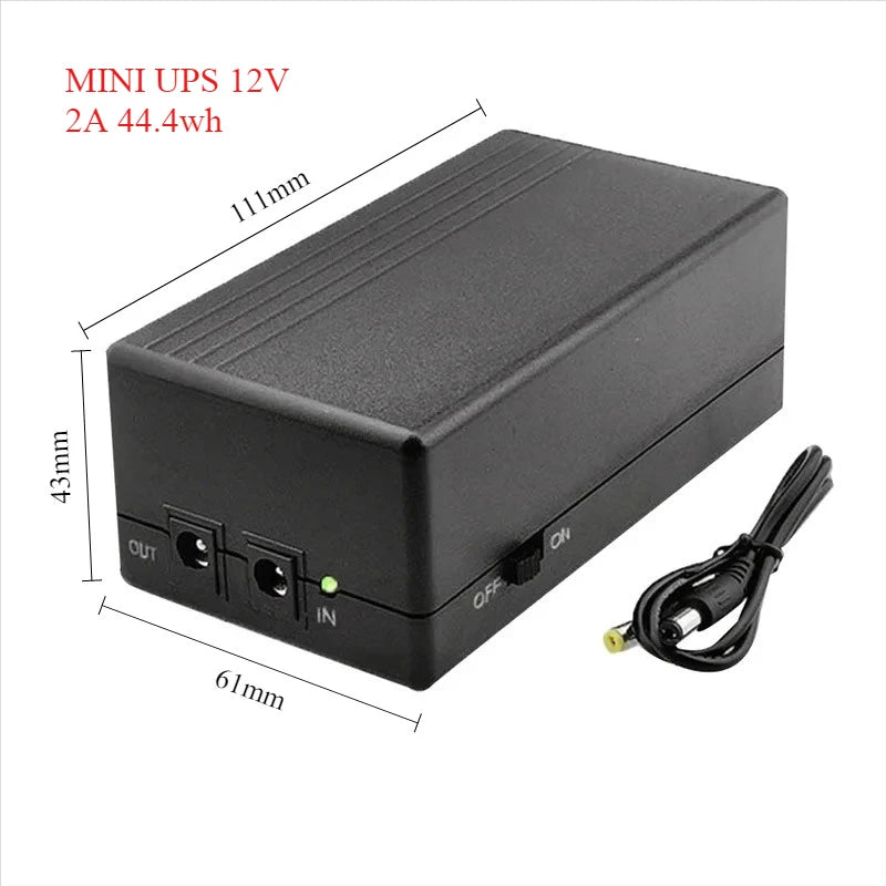 MINI UPS 12V 2A 44.4wh Uninterruptible Power Supply and Backup Power Supply Are Used for Routers and Attendance Machines, CCTV