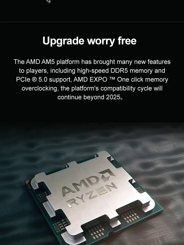 AMD Ryzen 5 7500F CPU AMD R5 7500F Processor Up to 5GHz 6-Core 12-Thread Socket AM5 Desktop Gaming CPU for PC Gamer