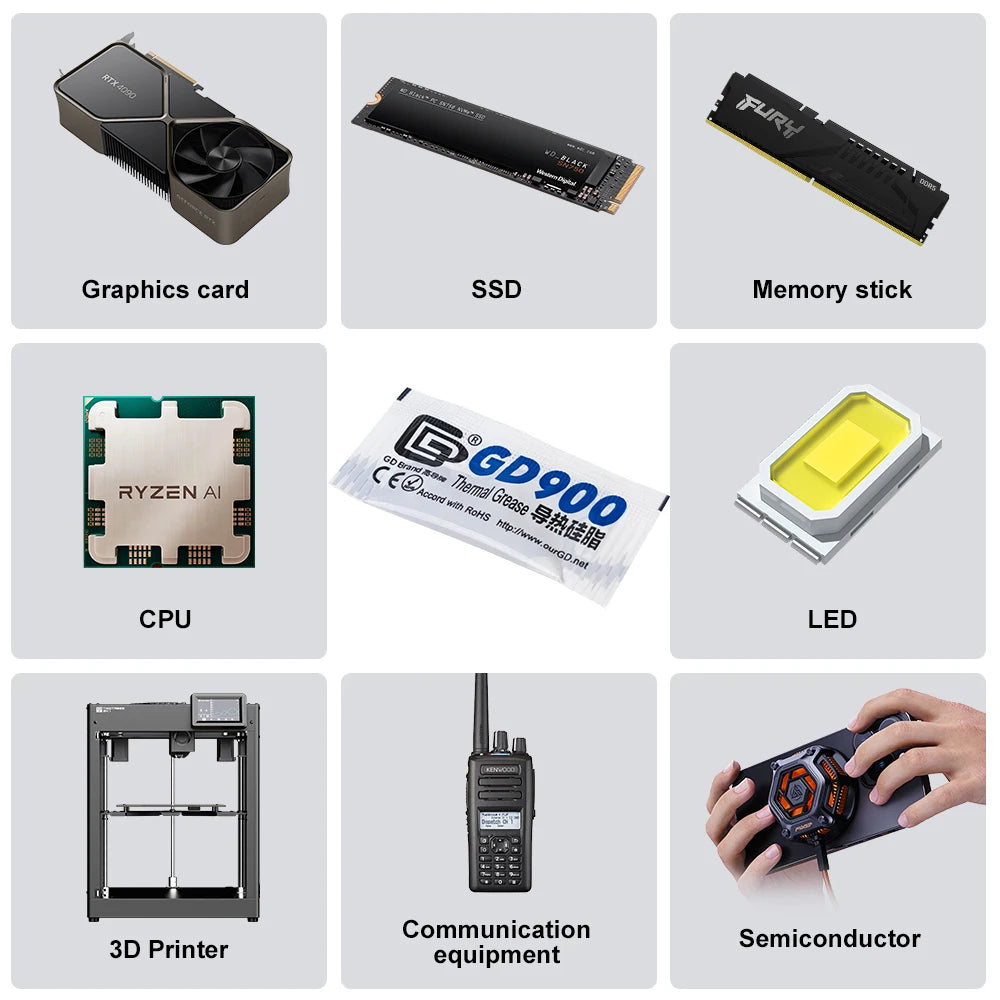 5/10/20/30 pieces thermal grease suitable for Bambulab P1s Mini thermal paste GD900 suitable for Bambu Lab Hotend X1c 3D printer