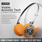 Transparent Wireless Headphones Bluetooth Headset with Fidget Button, Translucent Stereo with Build-in MIC for Android and iOS