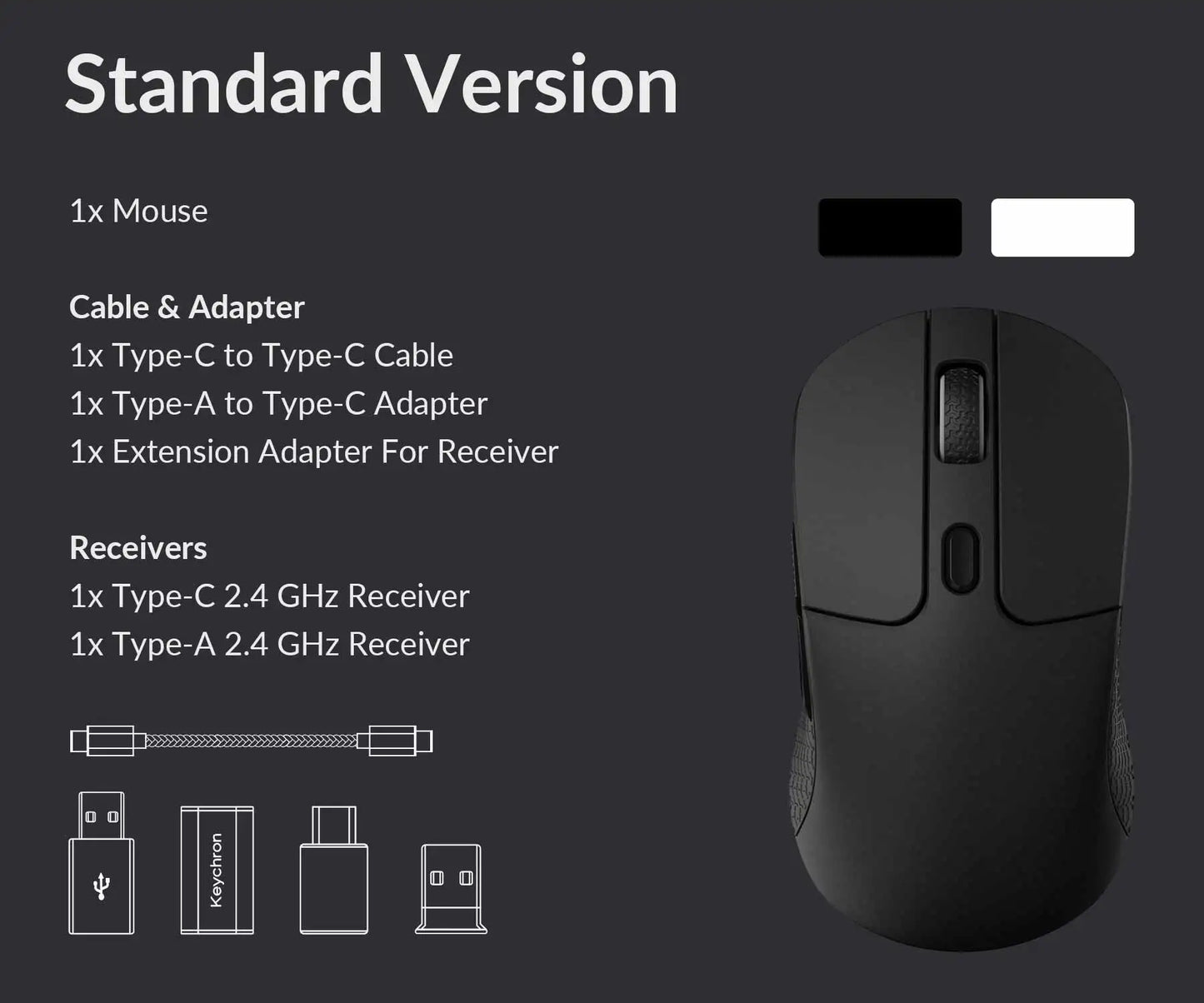 Keychron M3 Mini 2.4GHz Bluetooth Wireless Optical Mouse USB Type C Wired Mice