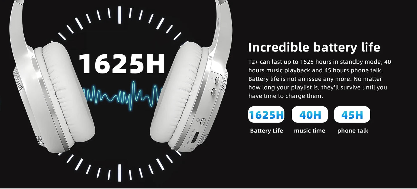 Bluedio 57mm Driver Wireless Headphones With Mic Over Ear Bluetooth 5.4 Headset HiFi Stereo Earphone For Phone PC Sports Office