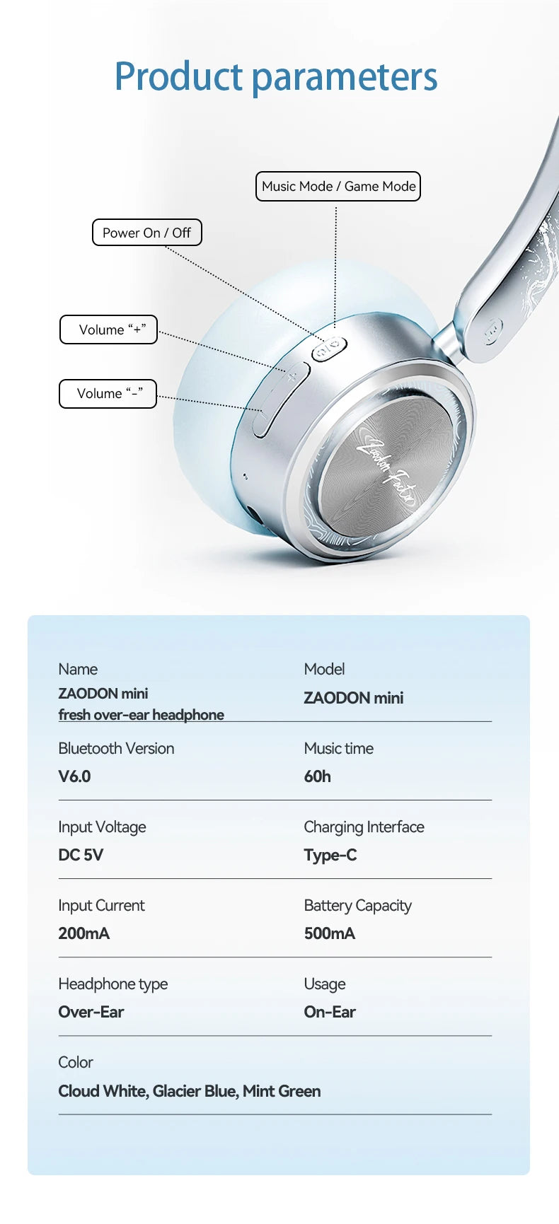 HaaYot Mini Wireless Headphone,60H Playtime ENC Noise Cancelling,35ms Low Latency Bluetooth 6.0,Ultra Light for Gaming/Travel