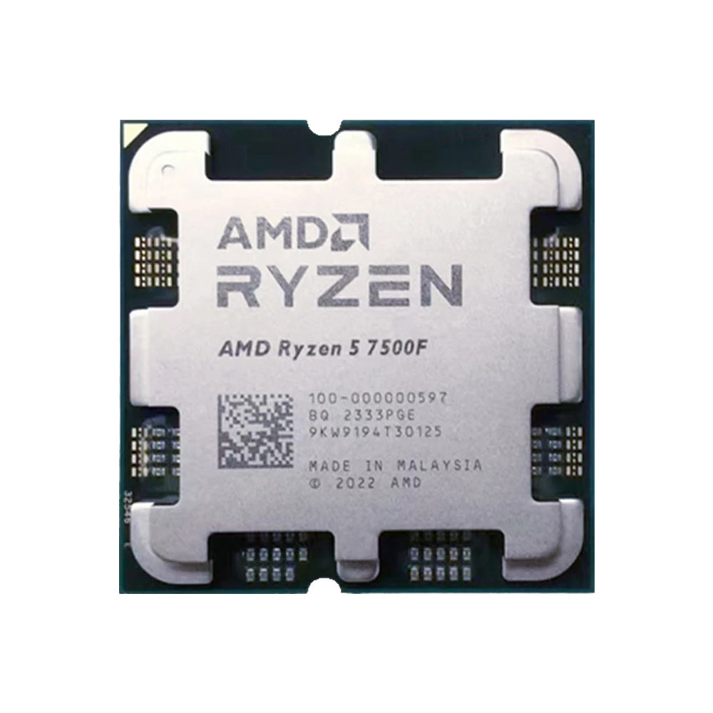 AMD Ryzen 5 7500F CPU AMD R5 7500F Processor Up to 5GHz 6-Core 12-Thread Socket AM5 Desktop Gaming CPU for PC Gamer