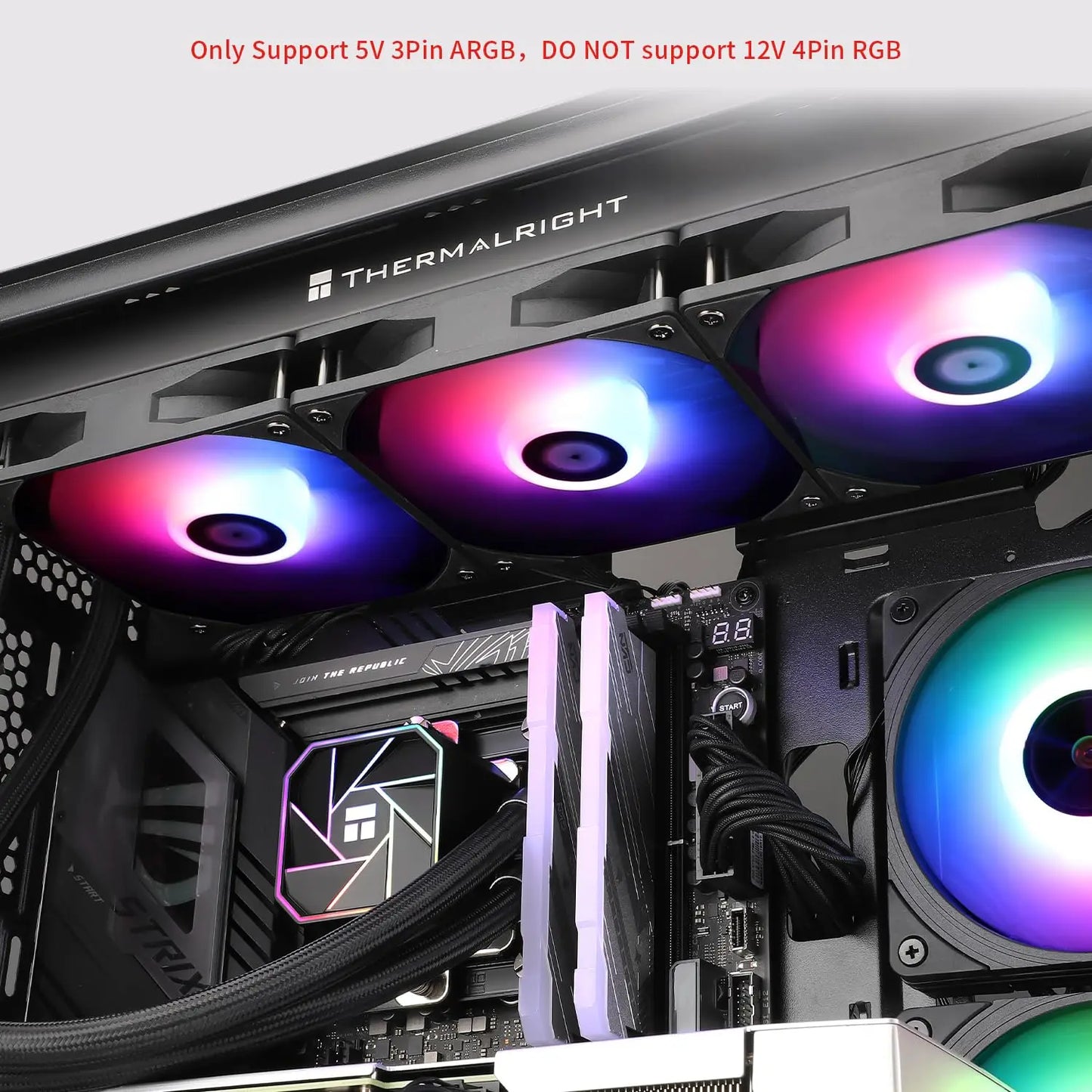 360mm AIO CPU Liquid Cooler, ARGB PWM Fans, Intel LGA1700/1200/115X & AMD AM5/AM4