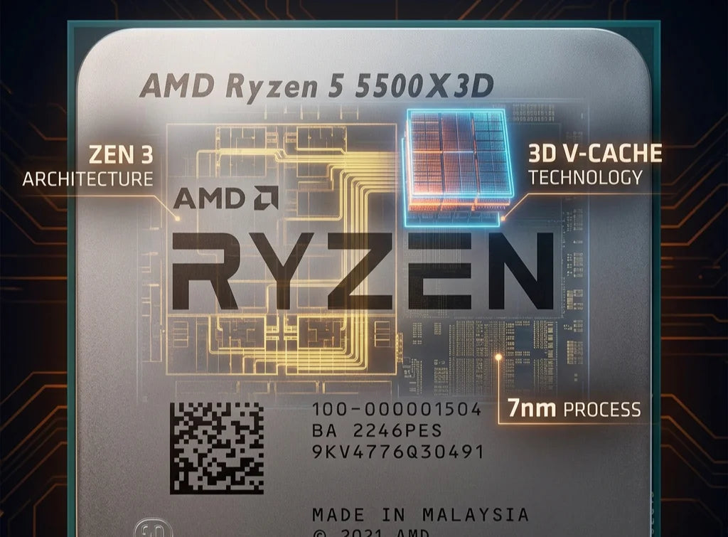 New AMD Ryzen 5 5500X3D R5 5500X3D CPU Processor 7NM L3=96M Socket AM4