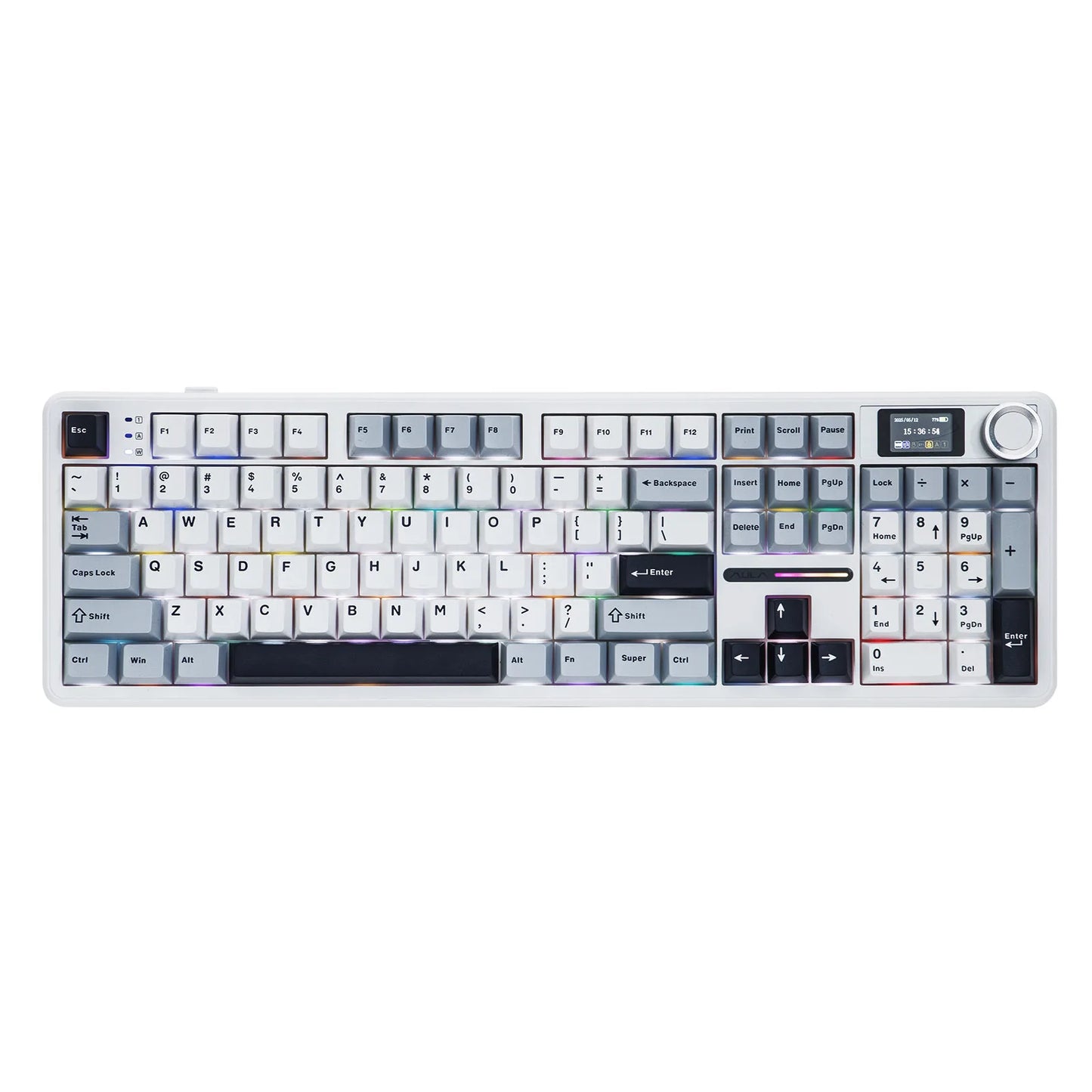 EPOMAKER X AULA F108 PRO Full Size 100% ANSI Layout Hot Swap Wired/2.4GHz/Bluetooth Wireless Mechanical Keyboard RGB Backlight