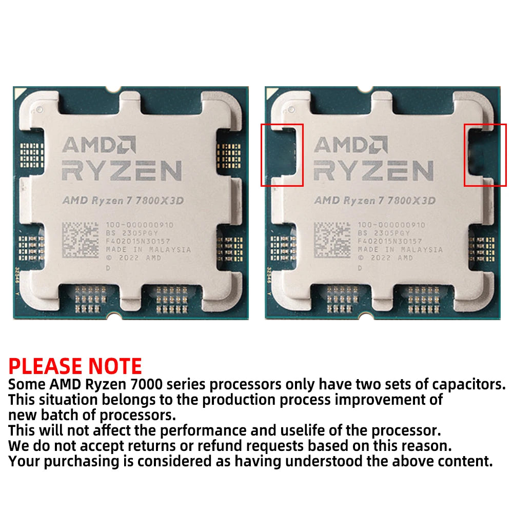 AMD Ryzen 5 7500F CPU AMD R5 7500F Processor Up to 5GHz 6-Core 12-Thread Socket AM5 Desktop Gaming CPU for PC Gamer