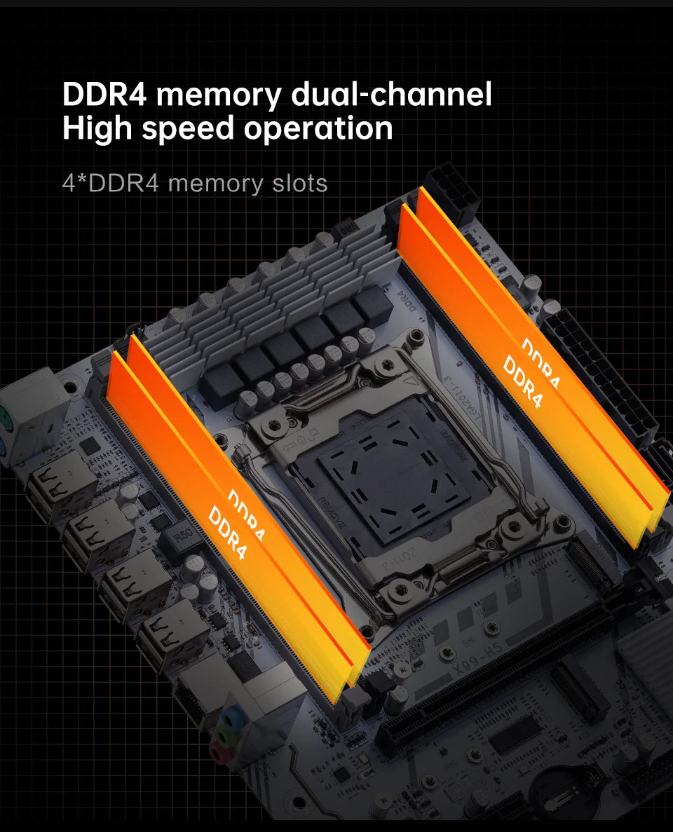 QIYIDA X99 Motherboard LGA 2011 3 Xeon CPU E5 V3 V4 DDR4 RAM NVME M.2 PCI3.0 16X SATA M-ATX