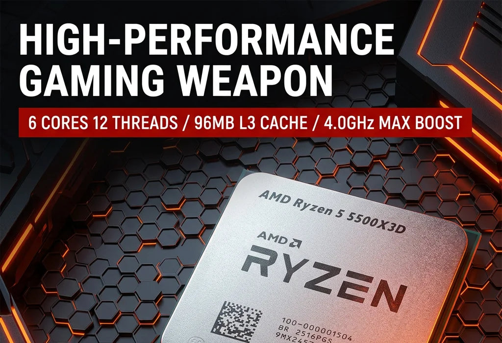 New AMD Ryzen 5 5500X3D R5 5500X3D CPU Processor 7NM L3=96M Socket AM4