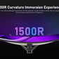 34 CRUA Gaming Monitor 34-inch Curved Ultrawide WQHD Monitor 3440 x 1440 R1500 Ultrawide Computer Monitor 144Hz VA Panel Display