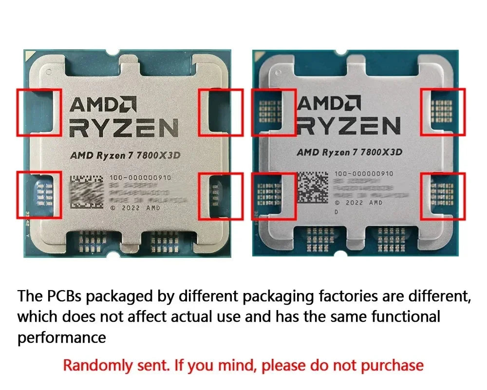 NEW AMD Ryzen 7 7800X3D 4.2GHz L3=96M Processor 120W 8-Core 16-Thread R7 7800X3D Socket AM5 5NM DDR5 but No Fan