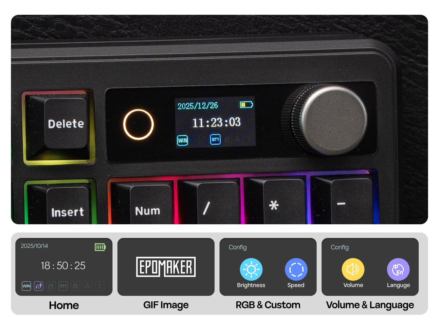 EPOMAKER TH99 PRO 96% ANSI US Layout Gasket-Mounted Wired/BT/2.4Ghz Wireless Mechanical Gaming Keyboard with Screen & Knob