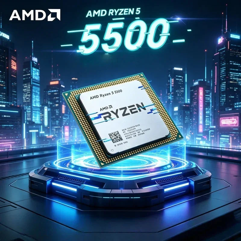 Original AMD Ryzen 5 5500 R5 5500 6 Core 12 Thread Max Boost 4.2GHz Unlocked AM4 Desktop Gaming CPU Loose Without Retail Box