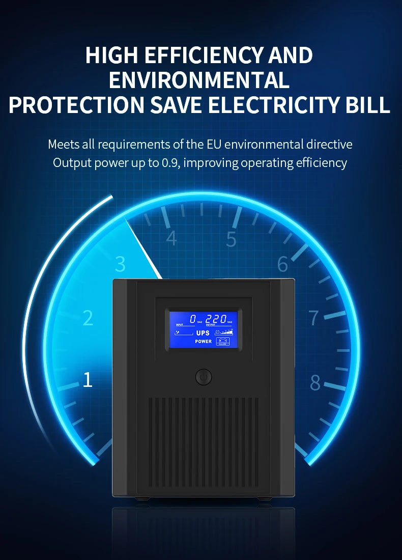 1000VA 2000VA 3000VA Standby Uninterruptible Power Supply UPS In-built Battery 12V 9Ah Backup  Power Ups for Laptop Desktop