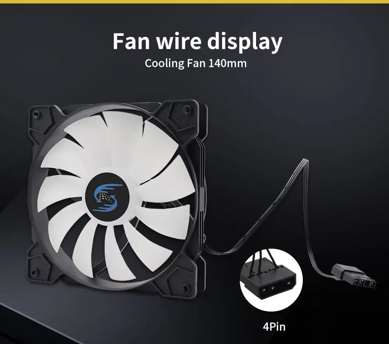 140mm pc fan 14 cm PC Case Fan Quiet 140mm RGB Fan 4pin Computer Cooling Fans Silent 12CM CPU Cooler Fan