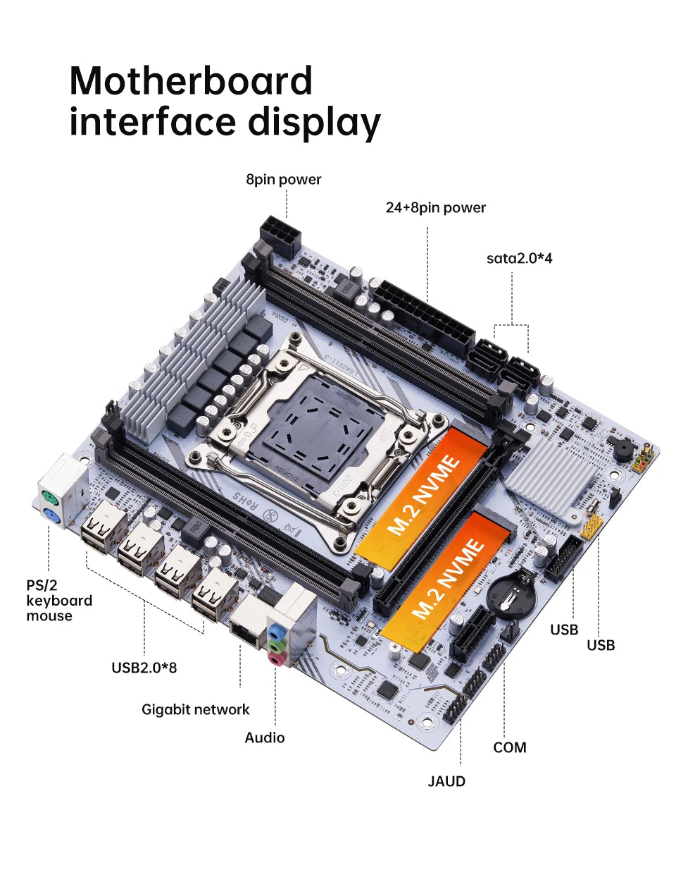 QIYIDA X99 Motherboard LGA 2011 3 Xeon CPU E5 V3 V4 DDR4 RAM NVME M.2 PCI3.0 16X SATA M-ATX