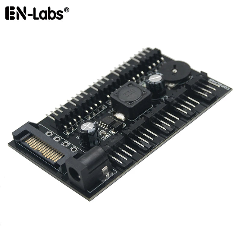 PC 8/10 Channels Fan Hub Knob Cooling Fan Speed Controller for CPU Case HDD VGA PWM Fan 12V Fan Control - Power by SATA,Molex