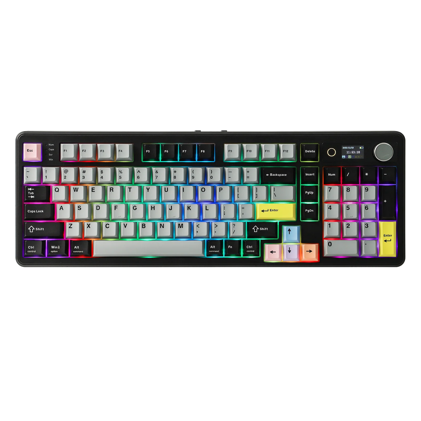 EPOMAKER TH99 PRO 96% ANSI US Layout Gasket-Mounted Wired/BT/2.4Ghz Wireless Mechanical Gaming Keyboard with Screen & Knob