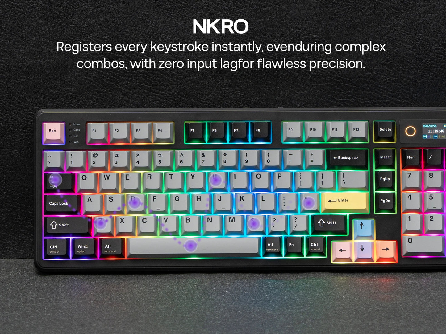 EPOMAKER TH99 PRO 96% ANSI US Layout Gasket-Mounted Wired/BT/2.4Ghz Wireless Mechanical Gaming Keyboard with Screen & Knob
