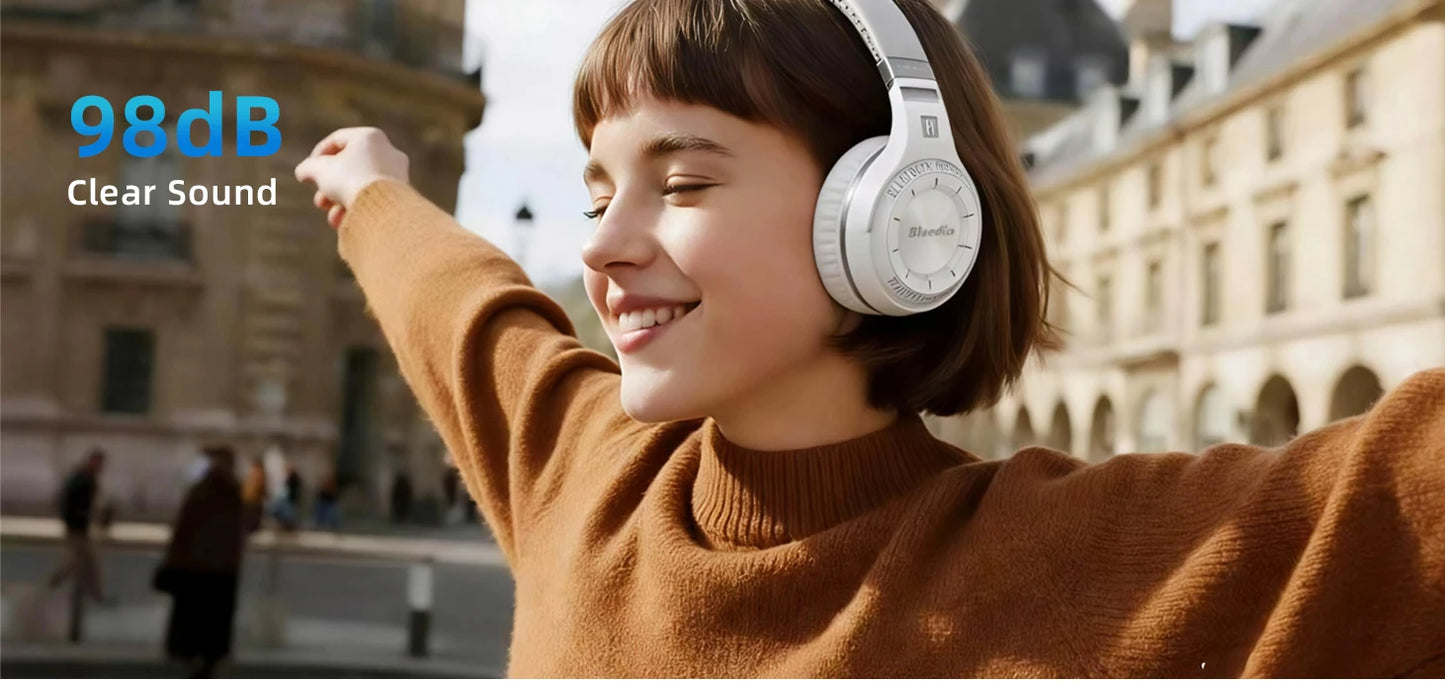 Bluedio 57mm Driver Wireless Headphones With Mic Over Ear Bluetooth 5.4 Headset HiFi Stereo Earphone For Phone PC Sports Office