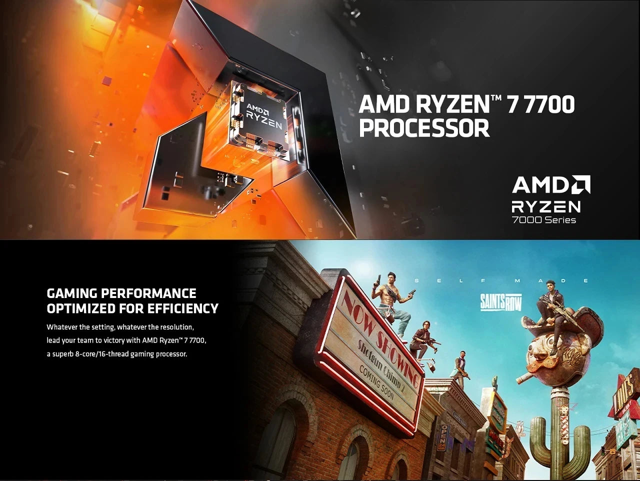 AMD Ryzen 7 7700 R7 7700 CPU 8-Core 16-Thread 5.3GHz Unlocked Desktop Processor Socket AM5 Gaming CPU Without Package Loose Pie