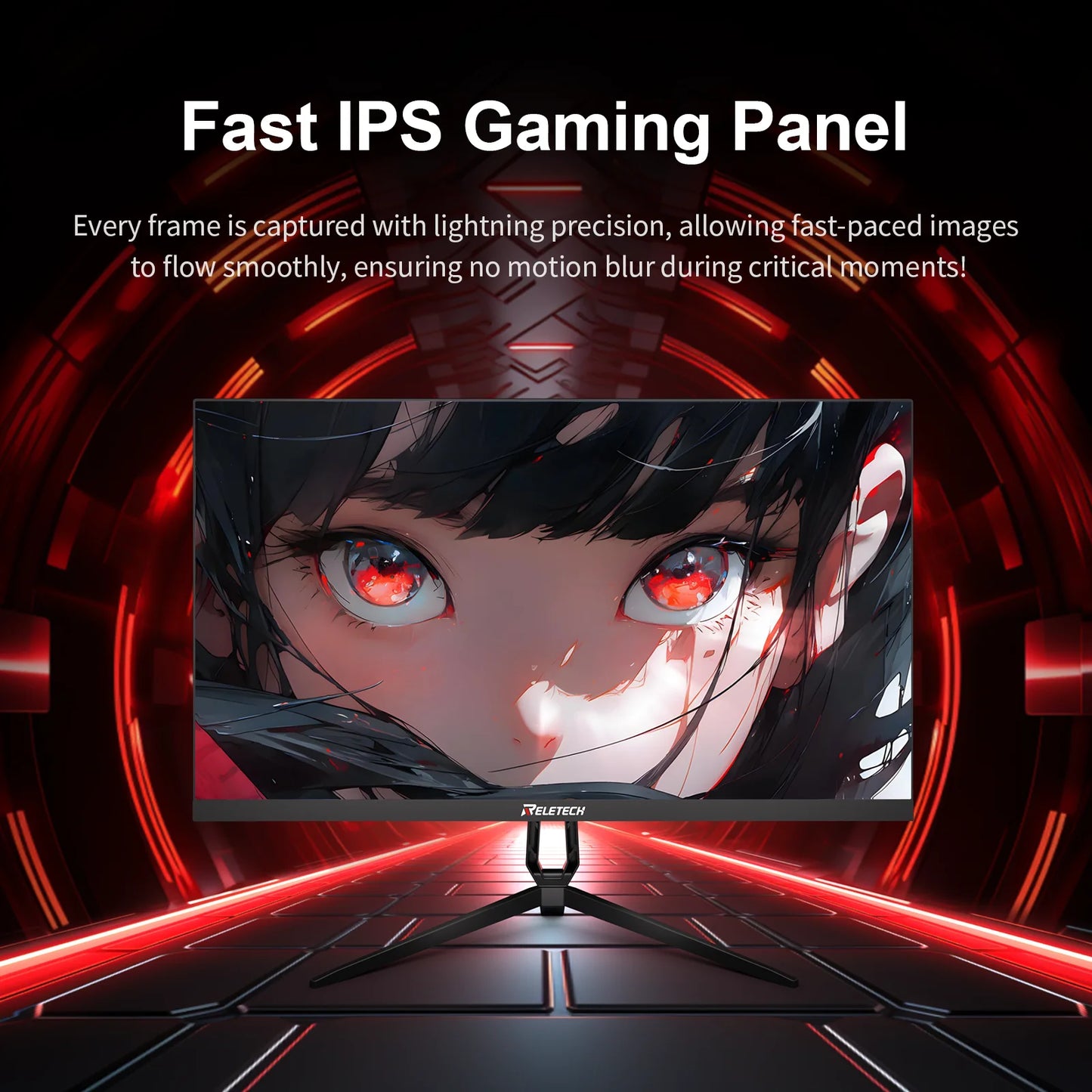 Reletech Monitor 23.8Inch 180Hz Gaming Monitor 1080P FastIPS G-Sync/FreeSync HDR Support VESA Wall Mount Low Blue Light