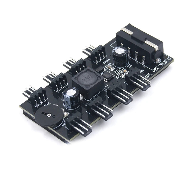 PC 8/10 Channels Fan Hub Knob Cooling Fan Speed Controller for CPU Case HDD VGA PWM Fan 12V Fan Control - Power by SATA,Molex