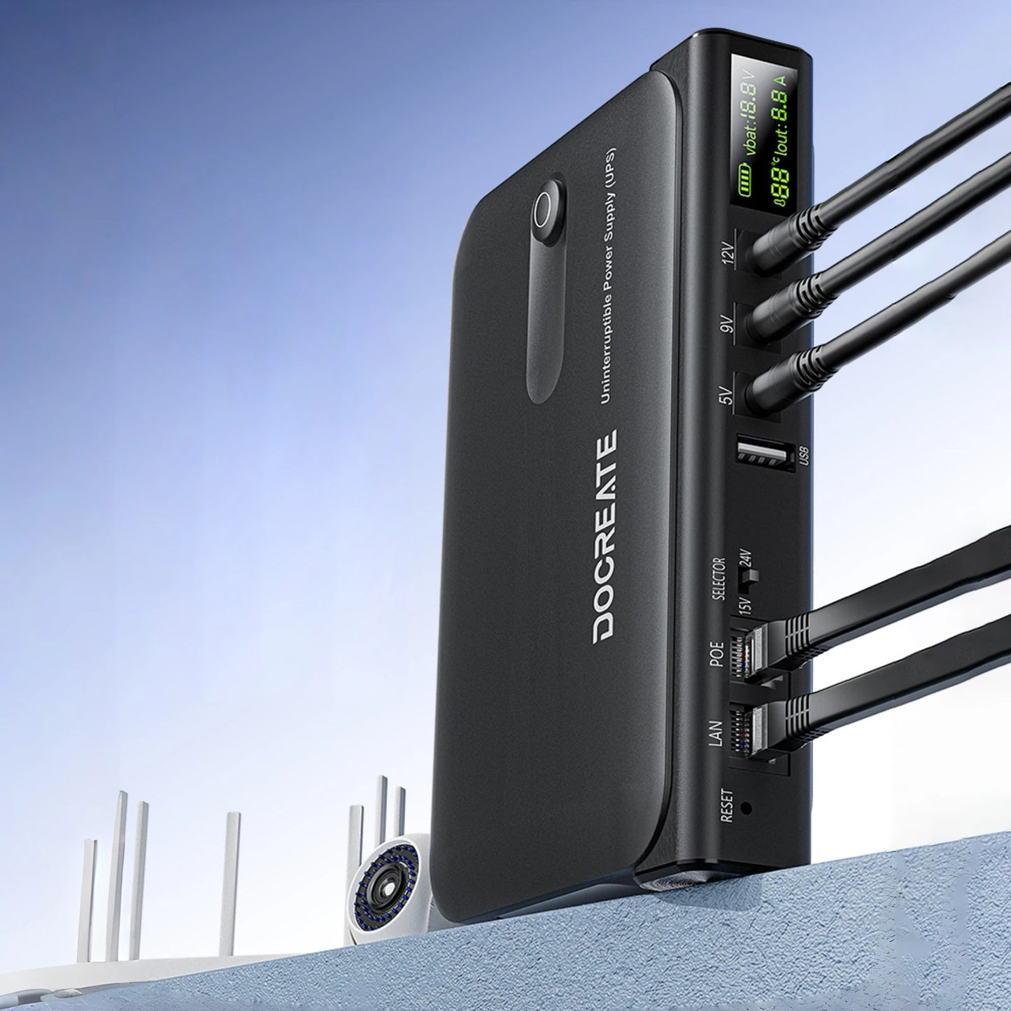UPS Backup Battery Power Supply Supports 5V/9V/12V Mini DC UPS Uninterruptible Power Supply for Router Modem Security Camera