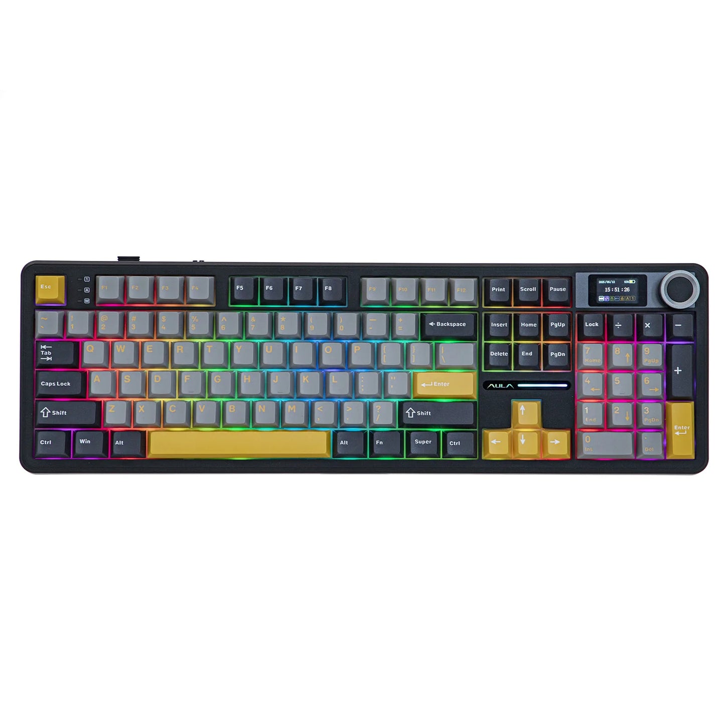 EPOMAKER X AULA F108 PRO Full Size 100% ANSI Layout Hot Swap Wired/2.4GHz/Bluetooth Wireless Mechanical Keyboard RGB Backlight