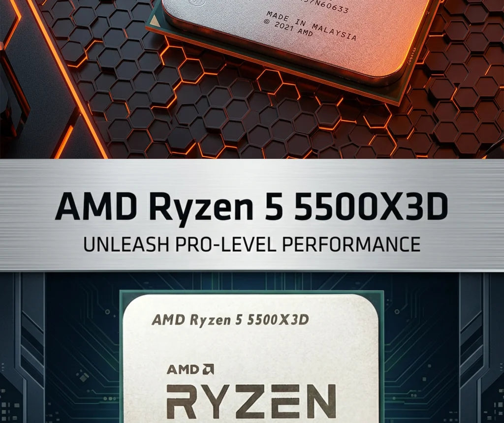New AMD Ryzen 5 5500X3D R5 5500X3D CPU Processor 7NM L3=96M Socket AM4