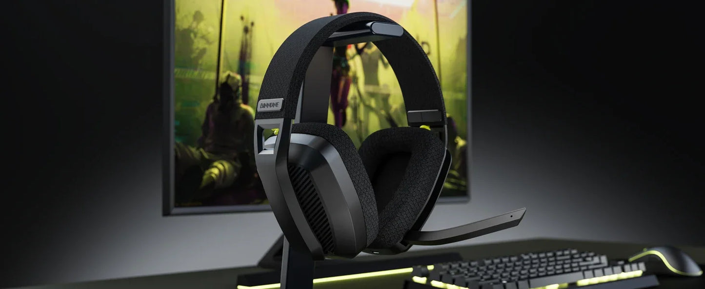 BINNUNE BW06 2.4GHz Wireless Gaming Headset with Mic for PS5 PS4 PC Mac Playstation Bluetooth Gaming Headset with Microphone