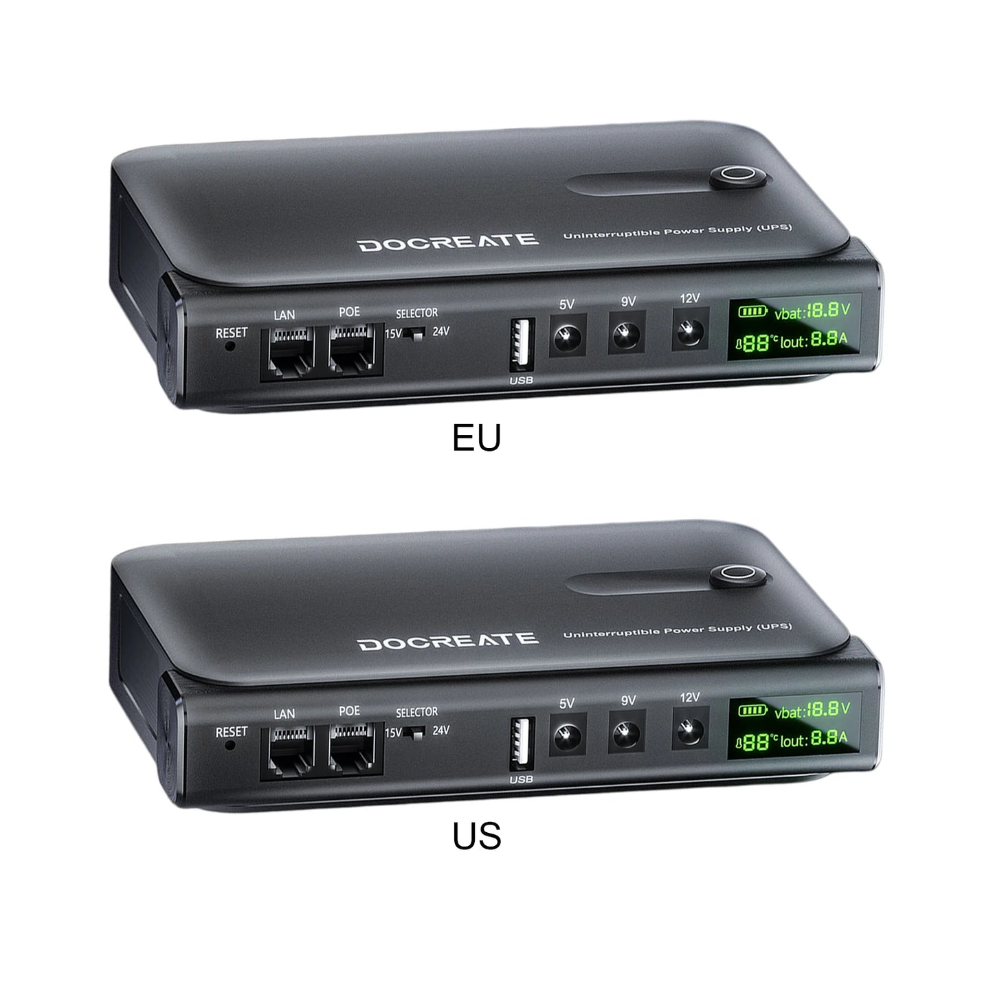 UPS Backup Battery Power Supply Supports 5V/9V/12V Mini DC UPS Uninterruptible Power Supply for Router Modem Security Camera