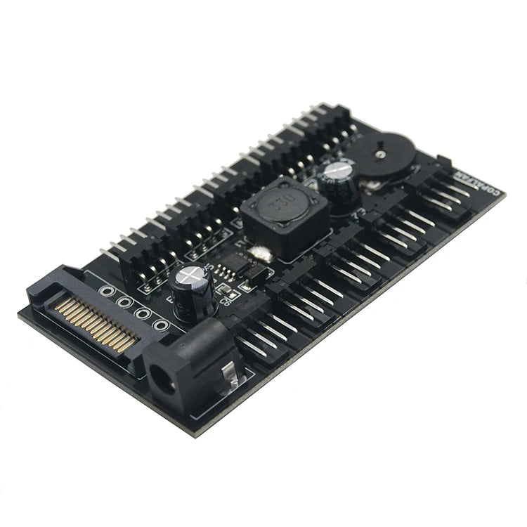 PC 8/10 Channels Fan Hub Knob Cooling Fan Speed Controller for CPU Case HDD VGA PWM Fan 12V Fan Control - Power by SATA,Molex