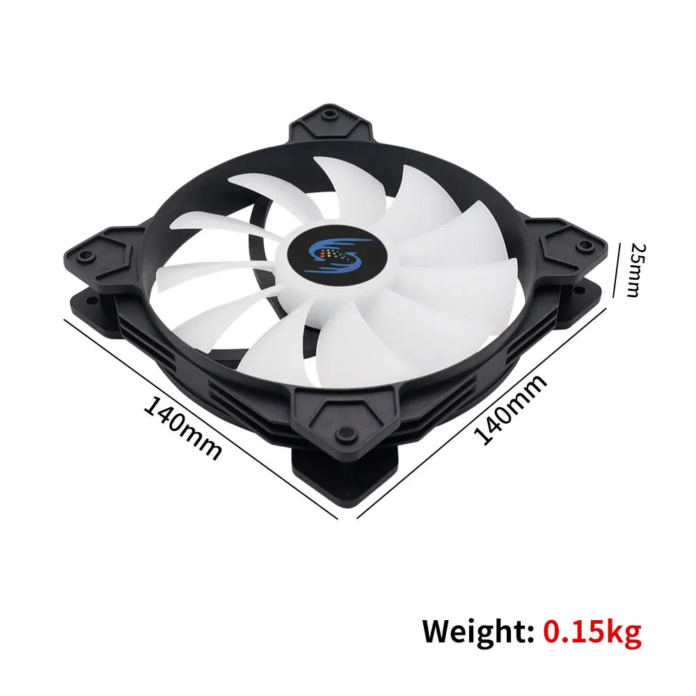 140mm pc fan 14 cm PC Case Fan Quiet 140mm RGB Fan 4pin Computer Cooling Fans Silent 12CM CPU Cooler Fan