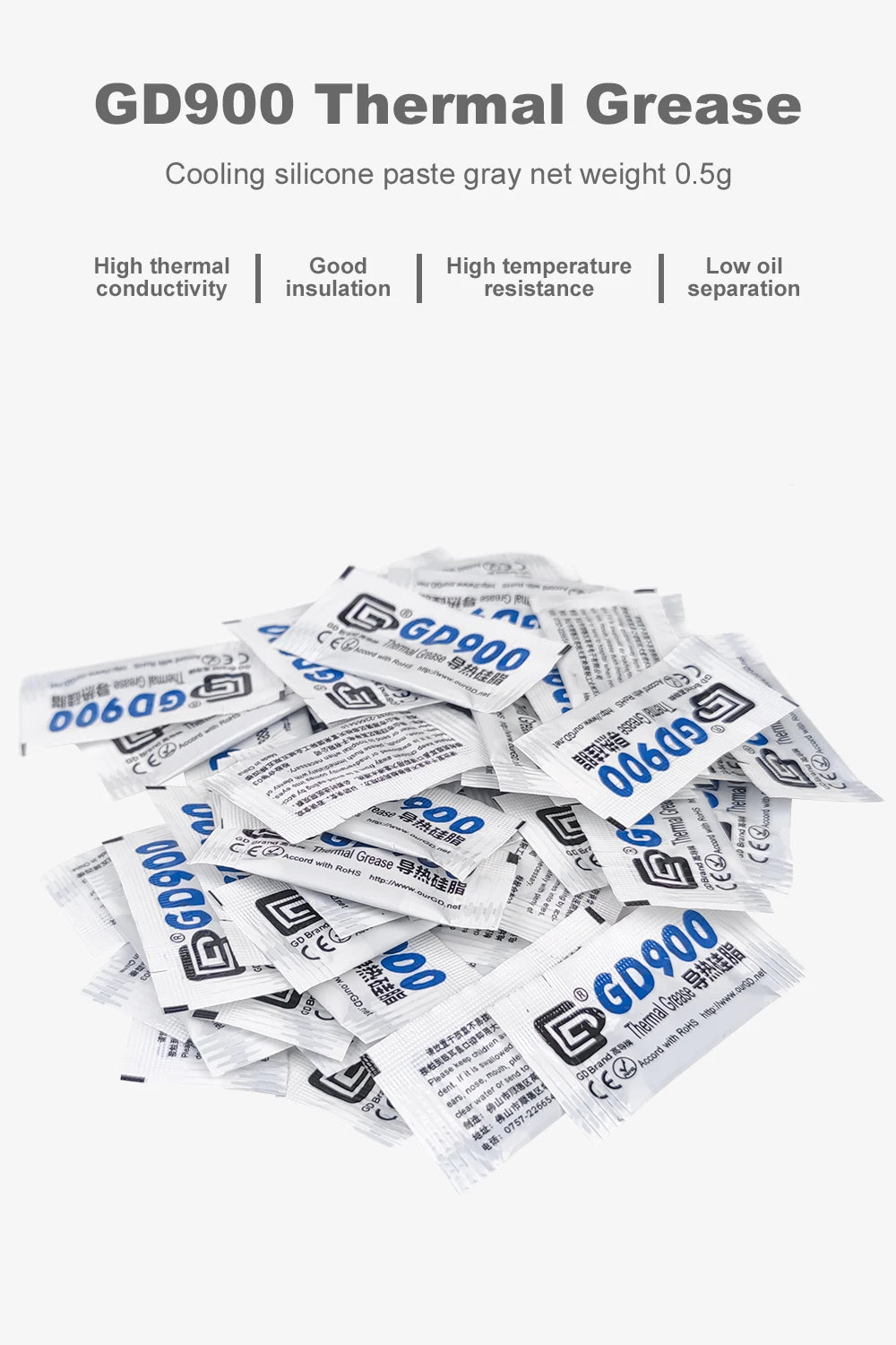5/10/20/30 pieces thermal grease suitable for Bambulab P1s Mini thermal paste GD900 suitable for Bambu Lab Hotend X1c 3D printer