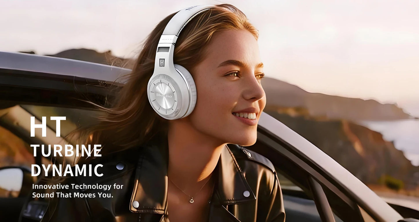 Bluedio 57mm Driver Wireless Headphones With Mic Over Ear Bluetooth 5.4 Headset HiFi Stereo Earphone For Phone PC Sports Office